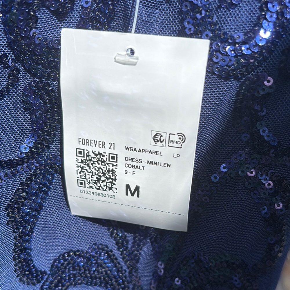 Blue Sequin Mini Dress